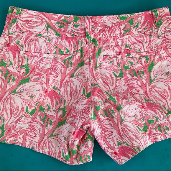 Lilly Pulitzer Callahan Pink Flamingo 🦩 Shorts Whimsical Fun 🤩 Size 0. - Picture 5 of 6